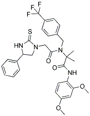 N-(2,4-DIMETHOXYPHENYL)-2-METHYL-2-(2-(4-PHENYL-2-THIOXOIMIDAZOLIDIN-1-YL)-N-(4-(TRIFLUOROMETHYL)BENZYL)ACETAMIDO)PROPANAMIDE 结构式