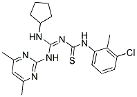 (Z)-1-(3-Chloro-2-methylphenyl)-3-((cyclopentylamino)(4,6-dimethylpyrimidin-2-ylamino)methylene)thiourea 结构式
