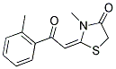 (2E)-3-METHYL-2-[2-(2-METHYLPHENYL)-2-OXOETHYLIDENE]-1,3-THIAZOLIDIN-4-ONE 结构式