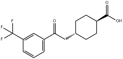 TRANS-4-[2-OXO-2-(3-TRIFLUOROMETHYLPHENYL)ETHYL]CYCLOHEXANE-1-CARBOXYLIC ACID 结构式