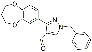 1-BENZYL-3-(3,4-DIHYDRO-2H-1,5-BENZODIOXEPIN-7-YL)-1H-PYRAZOLE-4-CARBALDEHYDE 结构式