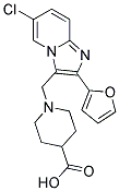 1-(6-CHLORO-2-FURAN-2-YL-IMIDAZO[1,2-A]PYRIDIN-3-YLMETHYL)-PIPERIDINE-4-CARBOXYLIC ACID 结构式