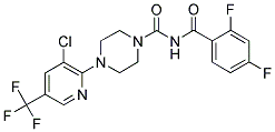4-[3-CHLORO-5-(TRIFLUOROMETHYL)PYRIDIN-2-YL]-N-(2,4-DIFLUOROBENZOYL)PIPERAZINE-1-CARBOXAMIDE 结构式