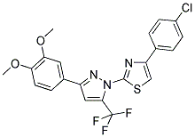 4-(4-CHLOROPHENYL)-2-[3-(3,4-DIMETHOXYPHENYL)-5-(TRIFLUOROMETHYL)-1H-PYRAZOL-1-YL]-1,3-THIAZOLE 结构式