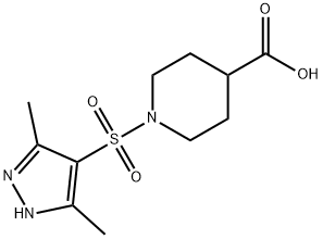 1-(3,5-DIMETHYL-1H-PYRAZOLE-4-SULFONYL)-PIPERIDINE-4-CARBOXYLIC ACID 结构式