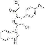 1-(CHLOROACETYL)-3-(1H-INDOL-3-YL)-5-(4-METHOXYPHENYL)-4,5-DIHYDRO-1H-PYRAZOL-4-OL 结构式