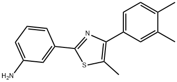 3-(4-(3,4-二甲基苯基)-5-甲基噻唑-2-基)苯胺 结构式