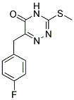 6-(4-FLUORO-BENZYL)-3-METHYLSULFANYL-4H-[1,2,4]TRIAZIN-5-ONE 结构式