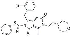 2-(BENZO[D]THIAZOL-2-YL)-1-(2-CHLOROBENZYL)-4-METHYL-5-(2-MORPHOLINOETHYL)-1,2-DIHYDRO-5H-PYRAZOLO[4,3-C]PYRIDINE-3,6-DIONE 结构式