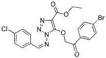 ETHYL 5-[2-(4-BROMOPHENYL)-2-OXOETHOXY]-1-{[(1Z)-(4-CHLOROPHENYL)METHYLENE]AMINO}-1H-1,2,3-TRIAZOLE-4-CARBOXYLATE 结构式
