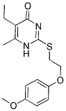 5-ETHYL-2-([2-(4-METHOXYPHENOXY)ETHYL]THIO)-6-METHYLPYRIMIDIN-4(1H)-ONE 结构式