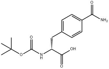 叔丁氧羰基-4-氨甲酰-D-苯丙氨酸 结构式