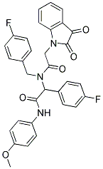 2-(2,3-DIOXOINDOLIN-1-YL)-N-(4-FLUOROBENZYL)-N-(1-(4-FLUOROPHENYL)-2-(4-METHOXYPHENYLAMINO)-2-OXOETHYL)ACETAMIDE 结构式