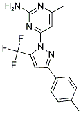 4-METHYL-6-[3-(4-METHYLPHENYL)-5-(TRIFLUOROMETHYL)-1H-PYRAZOL-1-YL]PYRIMIDIN-2-AMINE 结构式