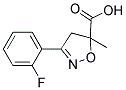3-(2-Fluoro-phenyl)-5-methyl-4,5-dihydro-isoxazole-5-carboxylic acid 结构式