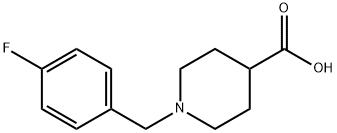 1-[(4-氟苯基)甲基]-4-哌啶甲酸 结构式