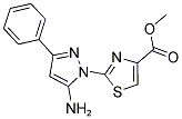 METHYL 2-(5-AMINO-3-PHENYL-1H-PYRAZOL-1-YL)-1,3-THIAZOLE-4-CARBOXYLATE 结构式