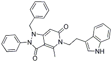 1-BENZYL-5-[2-(1H-INDOL-3-YL)ETHYL]-4-METHYL-2-PHENYL-1H-PYRAZOLO[4,3-C]PYRIDINE-3,6(2H,5H)-DIONE 结构式