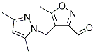 4-[(3,5-DIMETHYL-1H-PYRAZOL-1-YL)METHYL]-5-METHYLISOXAZOLE-3-CARBALDEHYDE 结构式