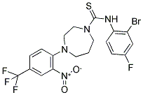 N-(2-BROMO-4-FLUOROPHENYL)-4-[2-NITRO-4-(TRIFLUOROMETHYL)PHENYL]-1,4-DIAZEPANE-1-CARBOTHIOAMIDE 结构式