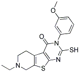 7-ETHYL-2-MERCAPTO-3-(3-METHOXYPHENYL)-5,6,7,8-TETRAHYDROPYRIDO[4',3':4,5]THIENO[2,3-D]PYRIMIDIN-4(3H)-ONE 结构式