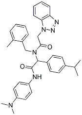 2-(2-(1H-BENZO[D][1,2,3]TRIAZOL-1-YL)-N-(2-METHYLBENZYL)ACETAMIDO)-N-(4-(DIMETHYLAMINO)PHENYL)-2-(4-ISOPROPYLPHENYL)ACETAMIDE 结构式