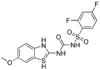 2,4-DIFLUORO-N-{[(6-METHOXY-3H-1LAMBDA~4~,3-BENZOTHIAZOL-2-YL)AMINO]CARBONYL}BENZENESULFONAMIDE 结构式