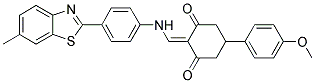 5-(4-METHOXYPHENYL)-2-((4-(6-METHYLBENZO[D]THIAZOL-2-YL)PHENYLAMINO)METHYLENE)CYCLOHEXANE-1,3-DIONE 结构式