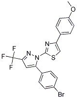 2-[5-(4-Bromophenyl)-3-(trifluoromethyl)-1H-pyrazol-1-yl]-4-(4-methoxyphenyl)-1,3-thiazole 结构式