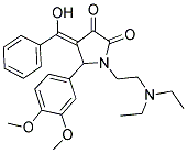 1-[2-(DIETHYLAMINO)ETHYL]-5-(3,4-DIMETHOXYPHENYL)-4-[(Z)-HYDROXY(PHENYL)METHYLIDENE]-2,3-PYRROLIDINEDIONE 结构式