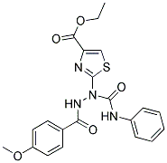 ETHYL 2-[1-(ANILINOCARBONYL)-2-(4-METHOXYBENZOYL)HYDRAZINO]-1,3-THIAZOLE-4-CARBOXYLATE 结构式
