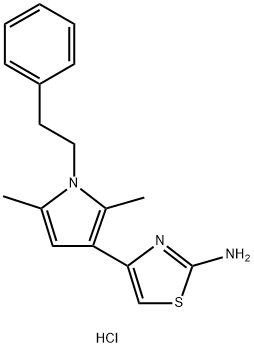 4-[2,5-DIMETHYL-1-(2-PHENYLETHYL)-1H-PYRROL-3-YL]-1,3-THIAZOL-2-AMINE HYDROCHLORIDE 结构式