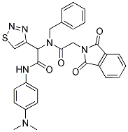 N-BENZYL-N-(2-(4-(DIMETHYLAMINO)PHENYLAMINO)-2-OXO-1-(1,2,3-THIADIAZOL-4-YL)ETHYL)-2-(1,3-DIOXOISOINDOLIN-2-YL)ACETAMIDE 结构式