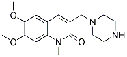 6,7-DIMETHOXY-1-METHYL-3-PIPERAZIN-1-YLMETHYL-1H-QUINOLIN-2-ONE 结构式