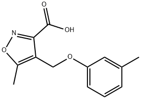 5-甲基-4-[(3-甲基苯氧基)甲基]-3-异恶唑甲酸 结构式
