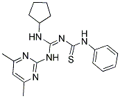 N-{(1Z)-(CYCLOPENTYLAMINO)[(4,6-DIMETHYLPYRIMIDIN-2-YL)AMINO]METHYLENE}-N'-PHENYLTHIOUREA 结构式