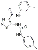 N-(3-METHYLPHENYL)-5-({[(4-METHYLPHENYL)AMINO]CARBONYL}AMINO)-1,2,3-THIADIAZOLE-4-CARBOXAMIDE 结构式