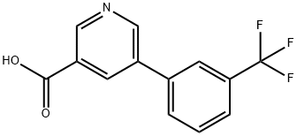 5-(3-三氟甲基苯基)烟酸 结构式