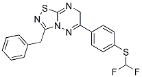 3-Benzyl-6-{4-[(difluoromethyl)thio]phenyl}-7H-[1,2,4]thiadiazolo[4,5-b][1,2,4]triazine 结构式