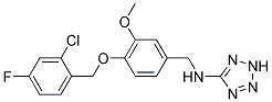 N-(4-[(2-CHLORO-4-FLUOROBENZYL)OXY]-3-METHOXYBENZYL)-2H-TETRAZOL-5-AMINE 结构式