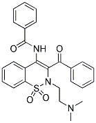 N-{3-BENZOYL-2-[2-(DIMETHYLAMINO)ETHYL]-1,1-DIOXO-1,2-DIHYDRO-1LAMBDA~6~,2-BENZOTHIAZIN-4-YL}BENZAMIDE 结构式