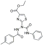 Ethyl 2-[1-(anilinocarbonyl)-2-(4-methylbenzoyl)hydrazino]-1,3-thiazole-4-carboxylate 结构式