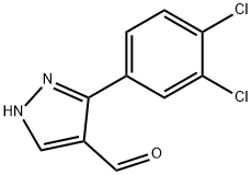 3-(3,4-二氯苯基)-1H-吡唑-4-甲醛 结构式