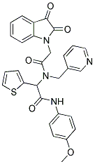 2-(2,3-DIOXOINDOLIN-1-YL)-N-(2-(4-METHOXYPHENYLAMINO)-2-OXO-1-(THIOPHEN-2-YL)ETHYL)-N-(PYRIDIN-3-YLMETHYL)ACETAMIDE 结构式