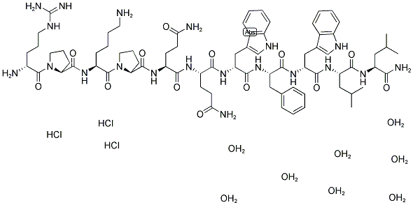 D-ARG-PRO-LYS-PRO-GLN-GLN-D-TRP-PHE-D-TRP-LEU-LEU-NH2 3HCL 8H2O 结构式