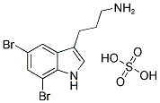 SULFURIC ACID COMPOUND WITH 3-(5,7-DIBROMO-1H-INDOL-3-YL)PROPYLAMINE (1:1) 结构式