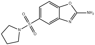 (5-吡咯烷-1-基磺酰基-1,3-苯并恶唑-2-基)胺 结构式