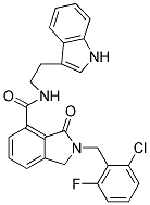2-(2-CHLORO-6-FLUOROBENZYL)-N-[2-(1H-INDOL-3-YL)ETHYL]-3-OXO-4-ISOINDOLINECARBOXAMIDE 结构式