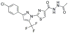 N'-ACETYL-2-[3-(4-CHLOROPHENYL)-5-(TRIFLUOROMETHYL)-1H-PYRAZOL-1-YL]-1,3-THIAZOLE-4-CARBOHYDRAZIDE 结构式