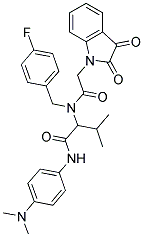 N-(4-(DIMETHYLAMINO)PHENYL)-2-(2-(2,3-DIOXOINDOLIN-1-YL)-N-(4-FLUOROBENZYL)ACETAMIDO)-3-METHYLBUTANAMIDE 结构式